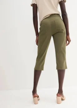 Damen bonprix Hosen|Stretchcapri mit Schlupfbund