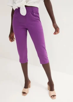 Damen bonprix Hosen|Stretchcapri mit Schlupfbund