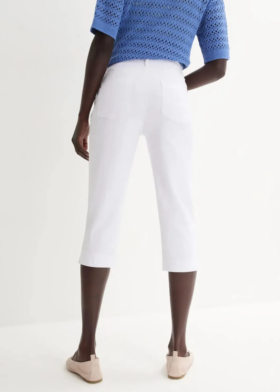 Damen bonprix Hosen|Stretchcapri mit Schlupfbund