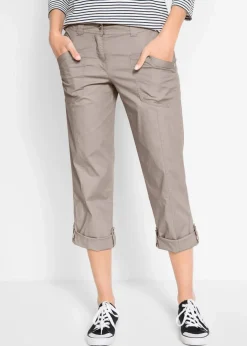 Damen bonprix Bekleidung·Kleider|Hosen|Stretch-Cargo-Hose, 3/4-Länge