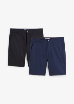 Herren bonprix Große Größen|Shorts|Stretch-Chino-Bermuda Regular Fit (2er Pack)