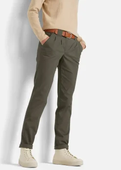 Damen bonprix Kurzgrößen|Hosen|Stretch-Chinohose