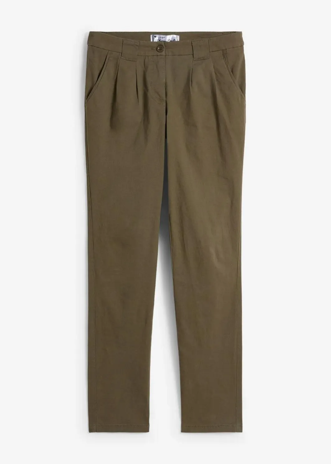 Damen bonprix Kurzgrößen|Hosen|Stretch-Chinohose
