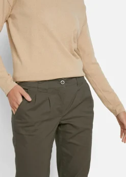 Damen bonprix Kurzgrößen|Hosen|Stretch-Chinohose