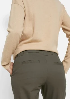 Damen bonprix Kurzgrößen|Hosen|Stretch-Chinohose