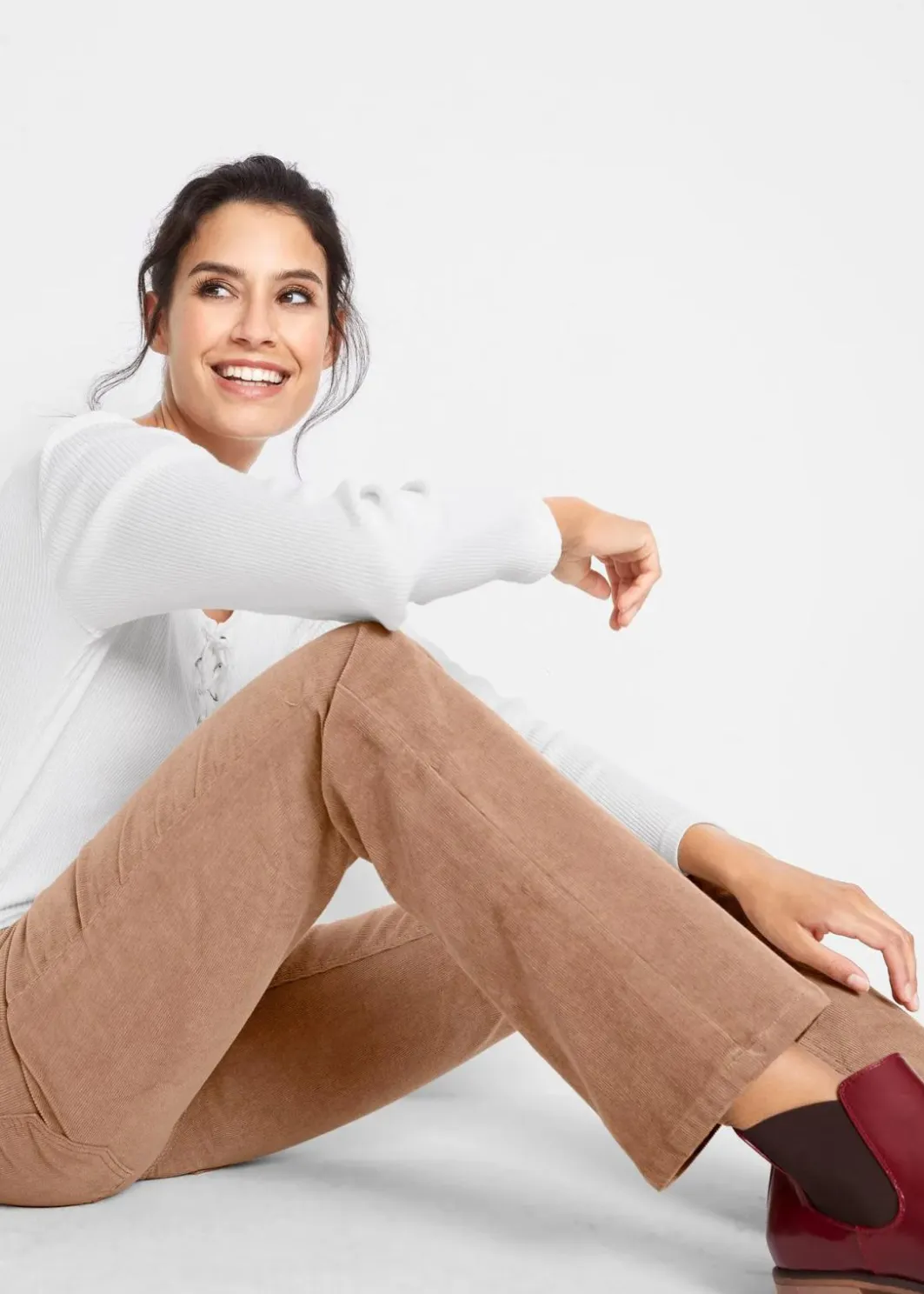 Stretch-Cordhose, Bootcut Damen Hosen|Bekleidung·Kleider