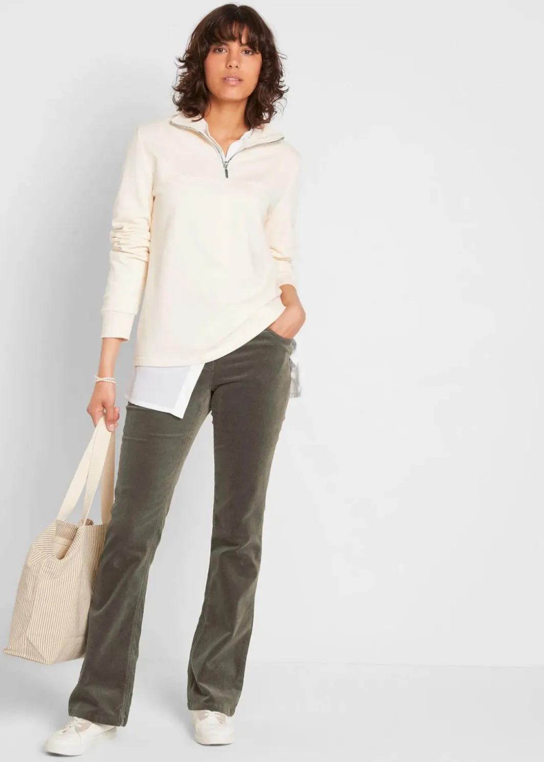 Damen bonprix Hosen|Bekleidung·Kleider|Stretch-Cordhose, Bootcut