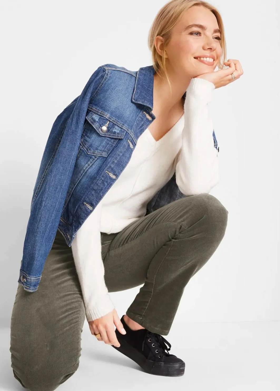 Discount Stretch-Cordhose, Straight Damen Hosen|Bekleidung·Kleider