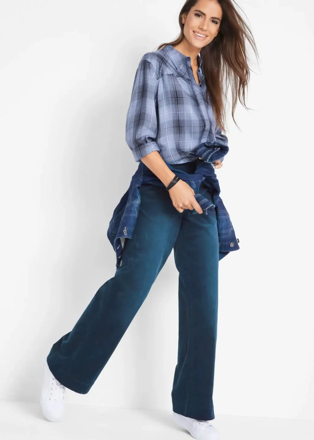 Damen bonprix Hosen|Bekleidung·Kleider|Stretch-Cordhose, Wide