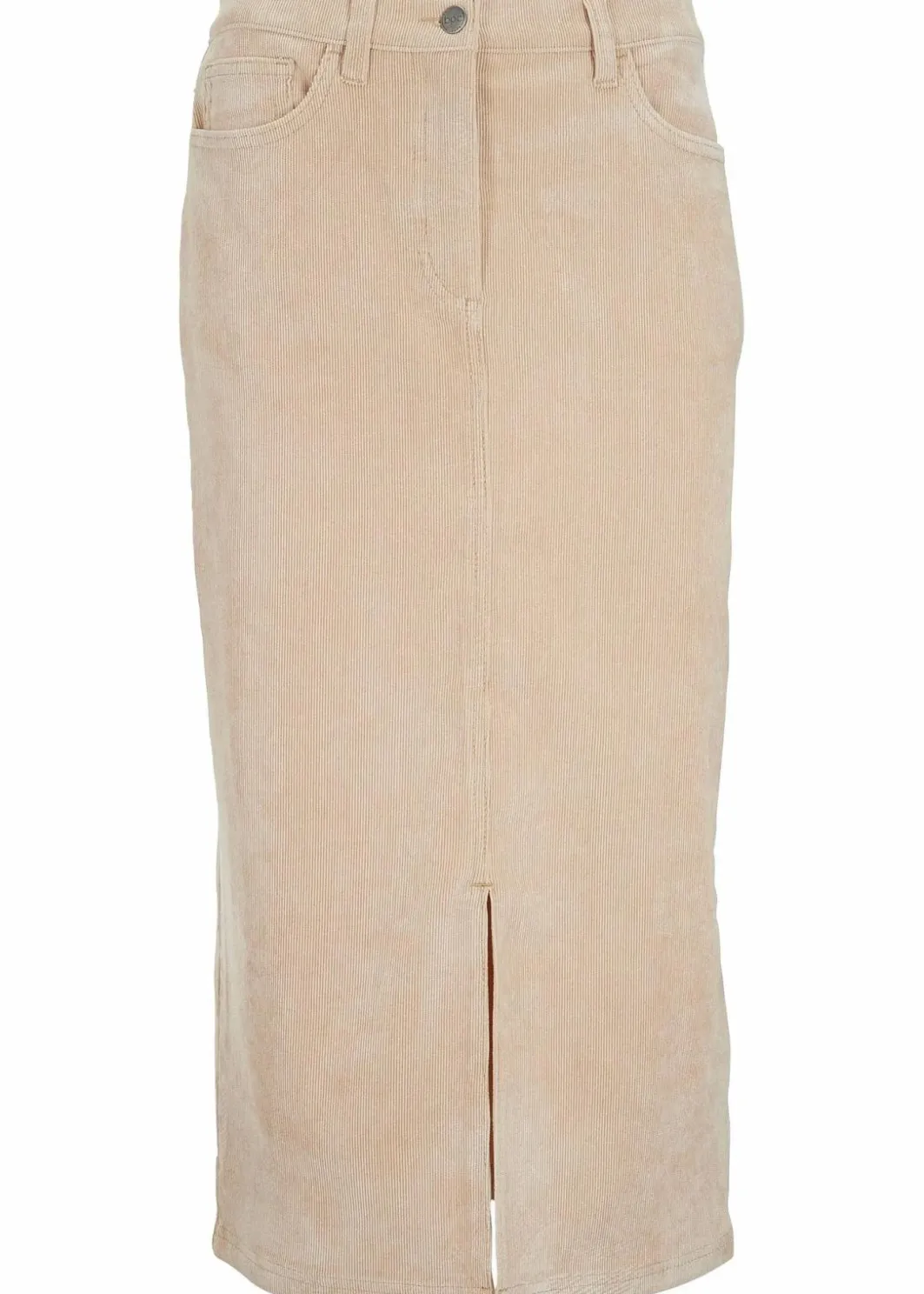 Damen bonprix Röcke|Bekleidung·Sportbekleidung|Stretch-Cord-Rock in Midilänge
