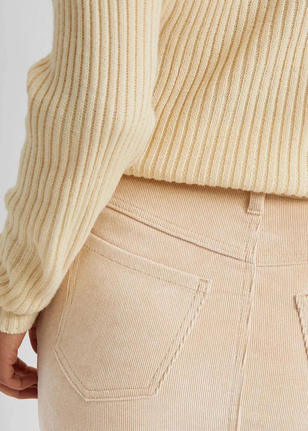 Damen bonprix Röcke|Bekleidung·Sportbekleidung|Stretch-Cord-Rock in Midilänge