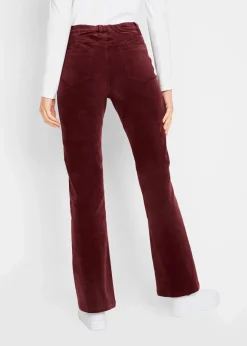 Stretch-Cord-Schlaghose mit High-Waist-Bequembund Damen Hosen|Bekleidung·Kleider