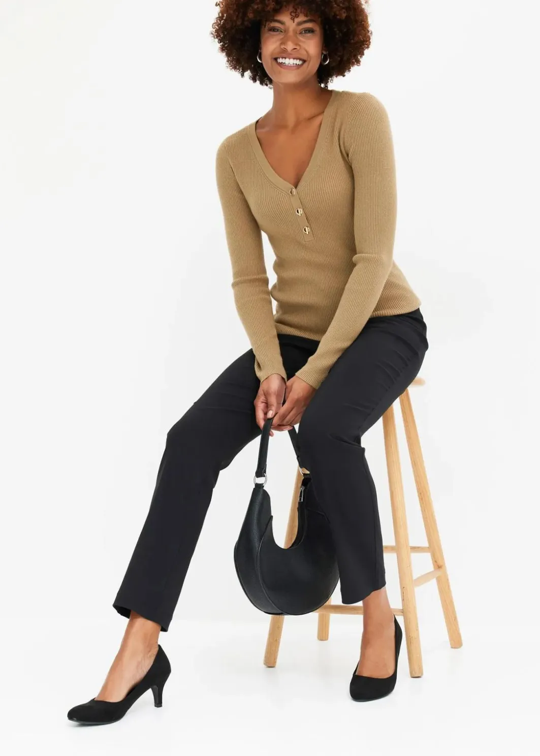 Damen bonprix Hosen|Kurzgrößen|Stretch-Hose