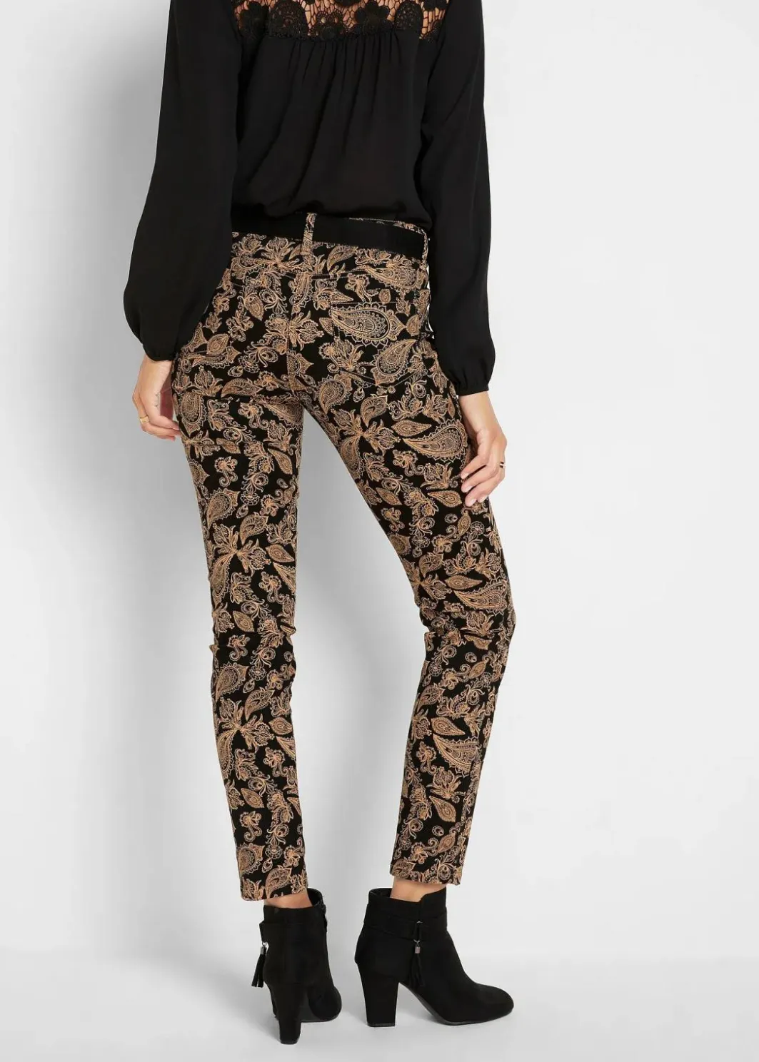 Damen bonprix Bekleidung·Kleider|Hosen|Stretch-Hose bedruckt