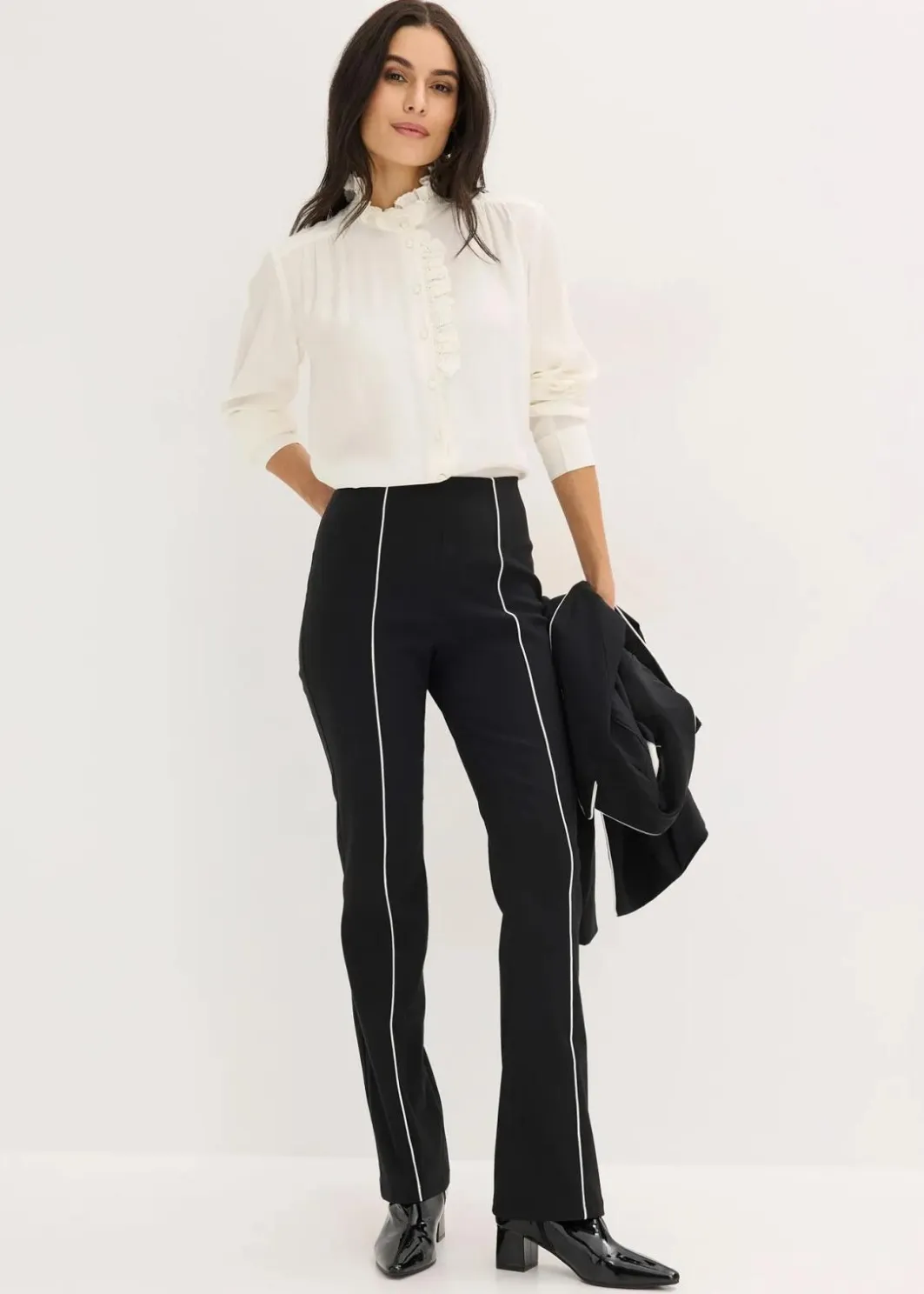 Outlet Stretch-Hose flared aus Bengalin Damen Bekleidung·Kleider|Hosen