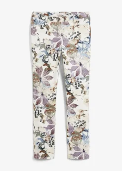 Hot Stretch-Hose mit Blumen-Print Damen Bekleidung·Kleider|Hosen