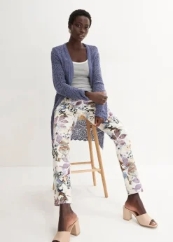 Hot Stretch-Hose mit Blumen-Print Damen Bekleidung·Kleider|Hosen