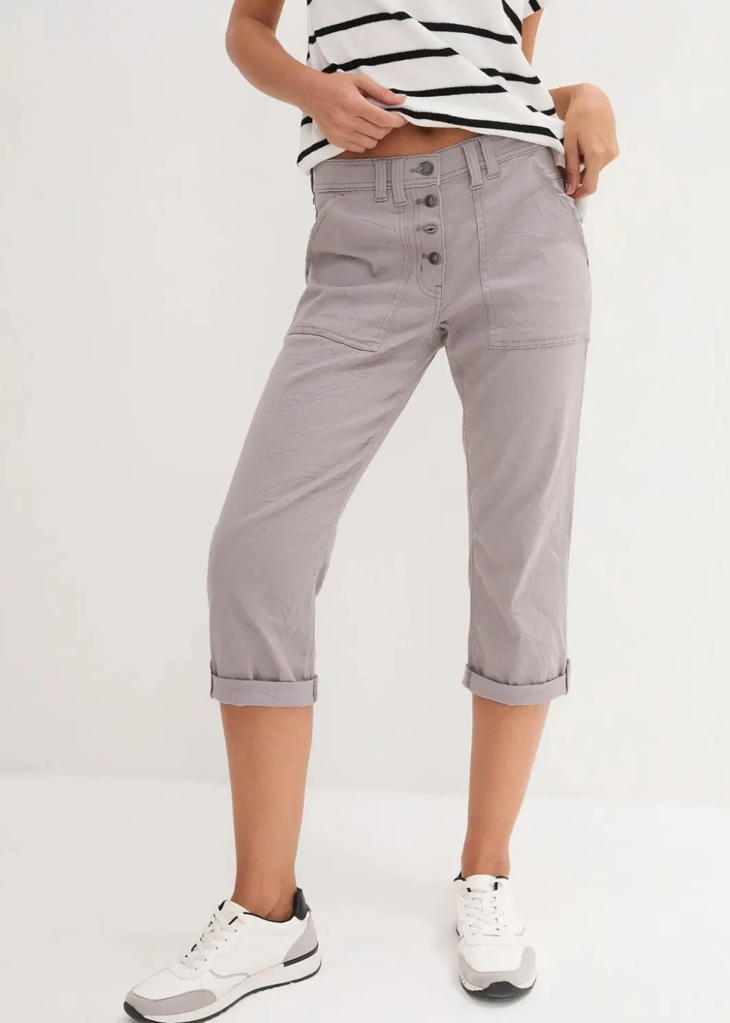Stretch-Hose mit Crash-Effekt Damen Bekleidung·Kleider|Hosen