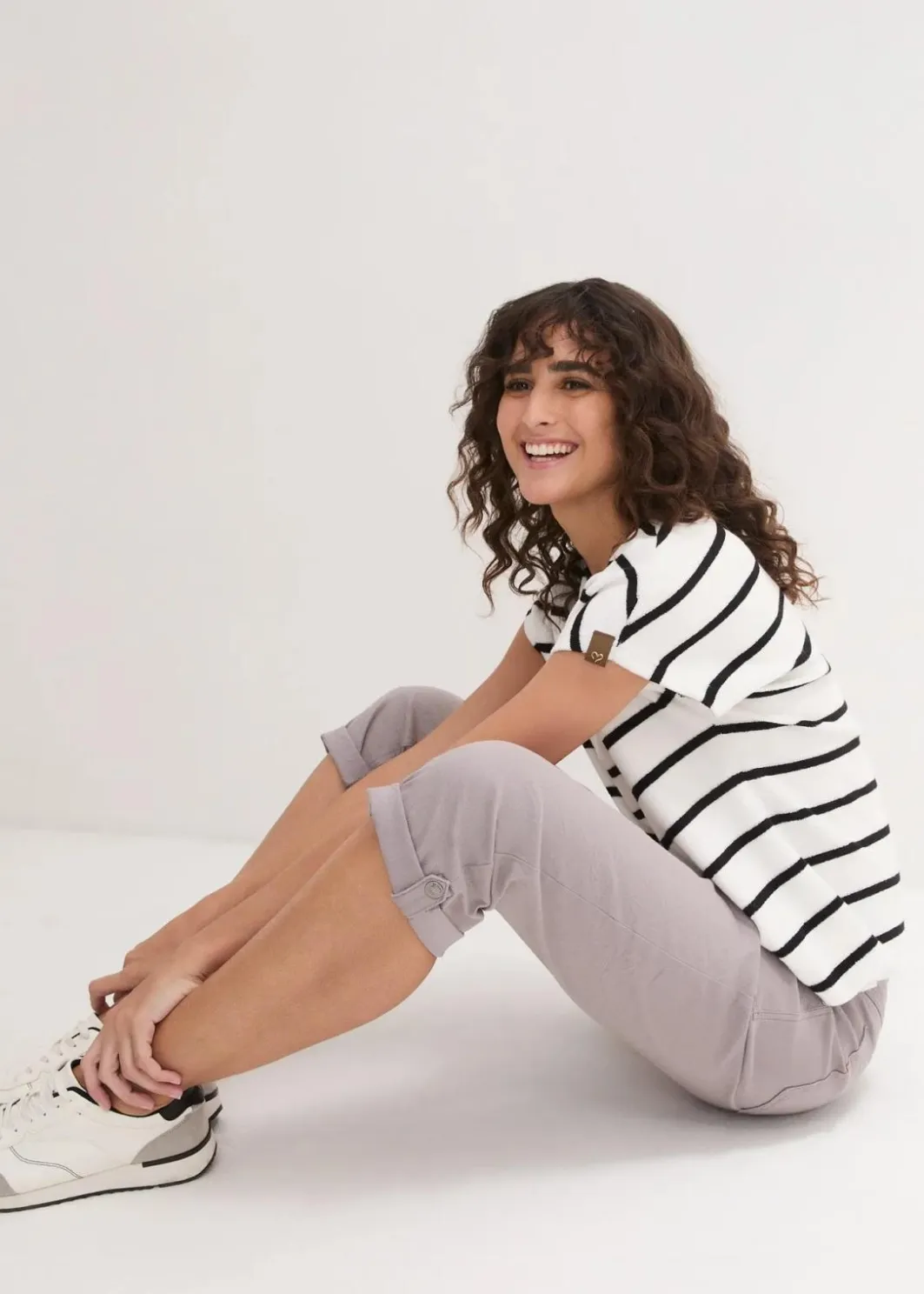 Stretch-Hose mit Crash-Effekt Damen Bekleidung·Kleider|Hosen
