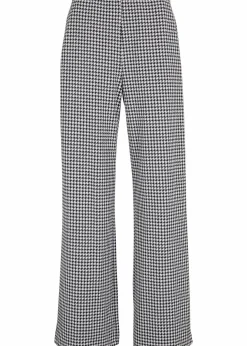 New Stretch-Hose mit Hahnentrittmuster, Wide leg Damen Bekleidung·Kleider|Hosen