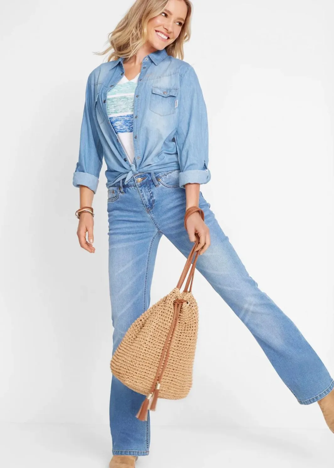 Damen bonprix Bekleidung·Shirts & Tops|Jeans|Stretch-Jeans BOOTCUT