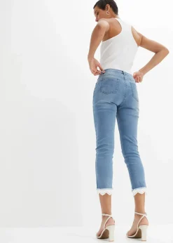 Damen bonprix Bekleidung·Shirts & Tops|Jeans|Stretch-Jeans mit Bordüre