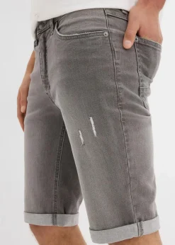 Herren bonprix Große Größen|Shorts|Stretch-Jeans-Bermuda mit umgeschlagenem Saum, Regular Fit