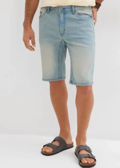 Herren bonprix Jeans|Shorts|Stretch-Jeans-Bermuda mit verstärktem Schritt, Regular Fit