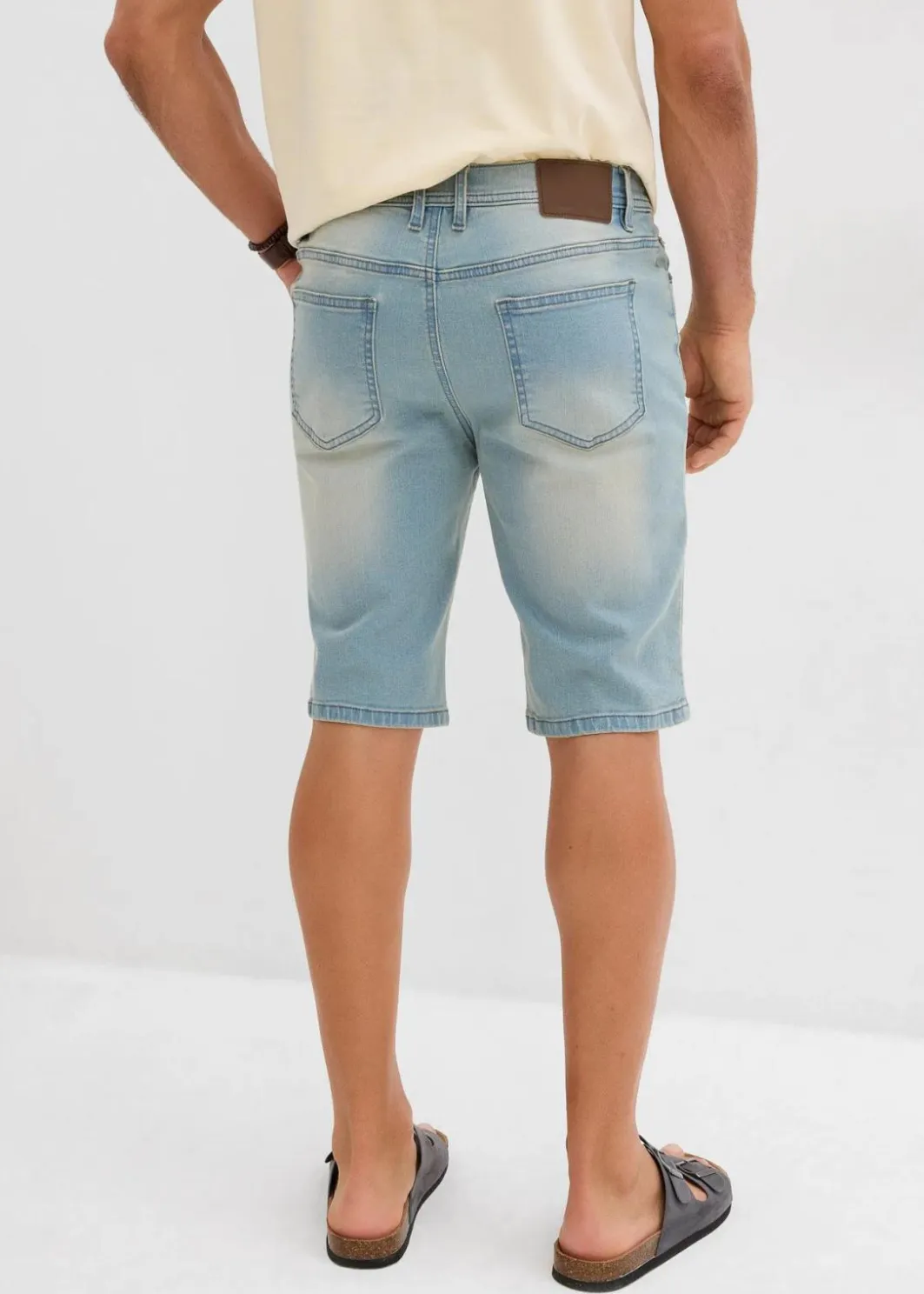 Herren bonprix Jeans|Shorts|Stretch-Jeans-Bermuda mit verstärktem Schritt, Regular Fit