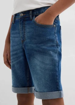 Kinder bonprix Jungen 9-16 Jahre·Jeans|Jungen 9-16 Jahre·Shorts|Stretch-Jeans-Bermuda mit verstellbarem Bund, Slim Fit