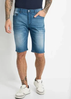 Sale Stretch-Jeans-Bermuda mit verstärktem Schritt, Regular Fit Herren Jeans|Shorts