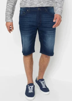 Discount Stretch-Jeans-Bermuda mit verstärktem Schritt, Regular Fit Herren Große Größen|Shorts