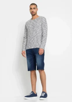 Discount Stretch-Jeans-Bermuda mit verstärktem Schritt, Regular Fit Herren Große Größen|Shorts