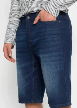 Discount Stretch-Jeans-Bermuda mit verstärktem Schritt, Regular Fit Herren Große Größen|Shorts