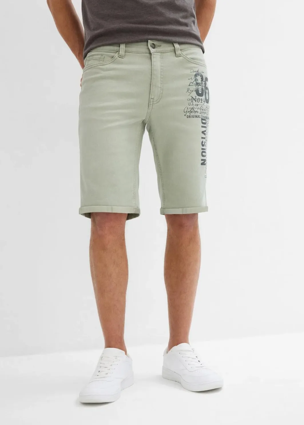 Herren bonprix Große Größen|Shorts|Stretch-Jeans-Bermuda, Regular Fit