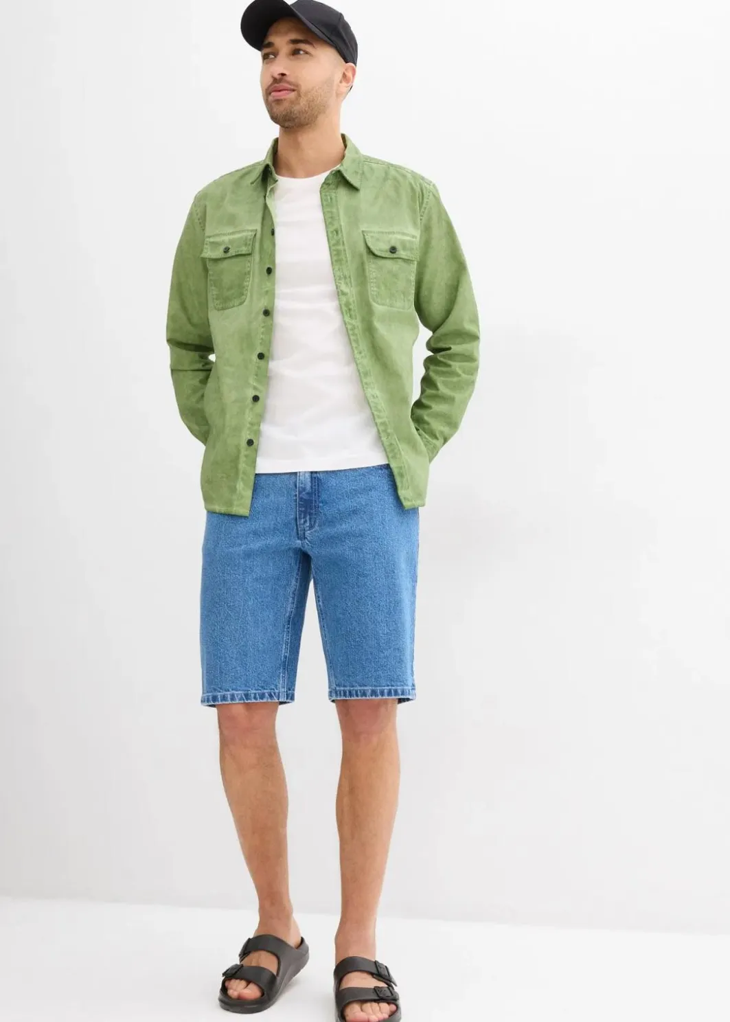 Herren bonprix Jeans|Shorts|Stretch-Jeans-Bermuda, Relaxed Fit