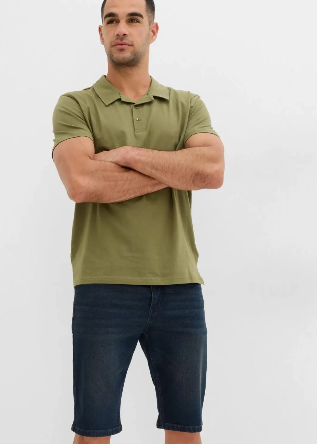 Herren bonprix Jeans|Shorts|Stretch-Jeans-Bermuda, Slim Fit