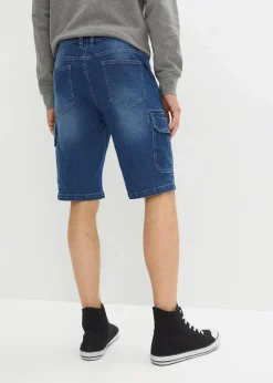New Stretch-Jeans-Cargobermuda, Regular Fit Herren Große Größen|Shorts