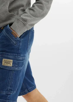 New Stretch-Jeans-Cargobermuda, Regular Fit Herren Große Größen|Shorts