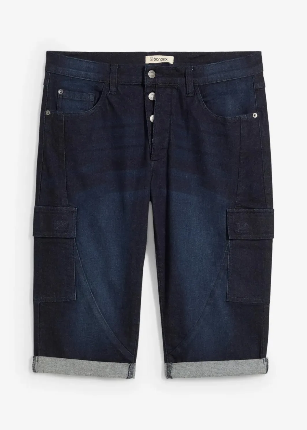 Discount Stretch-Jeans-Cargobermuda, Regular Fit Herren Große Größen|Shorts