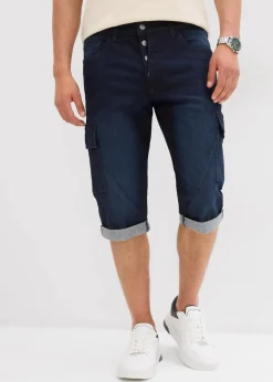 Discount Stretch-Jeans-Cargobermuda, Regular Fit Herren Große Größen|Shorts