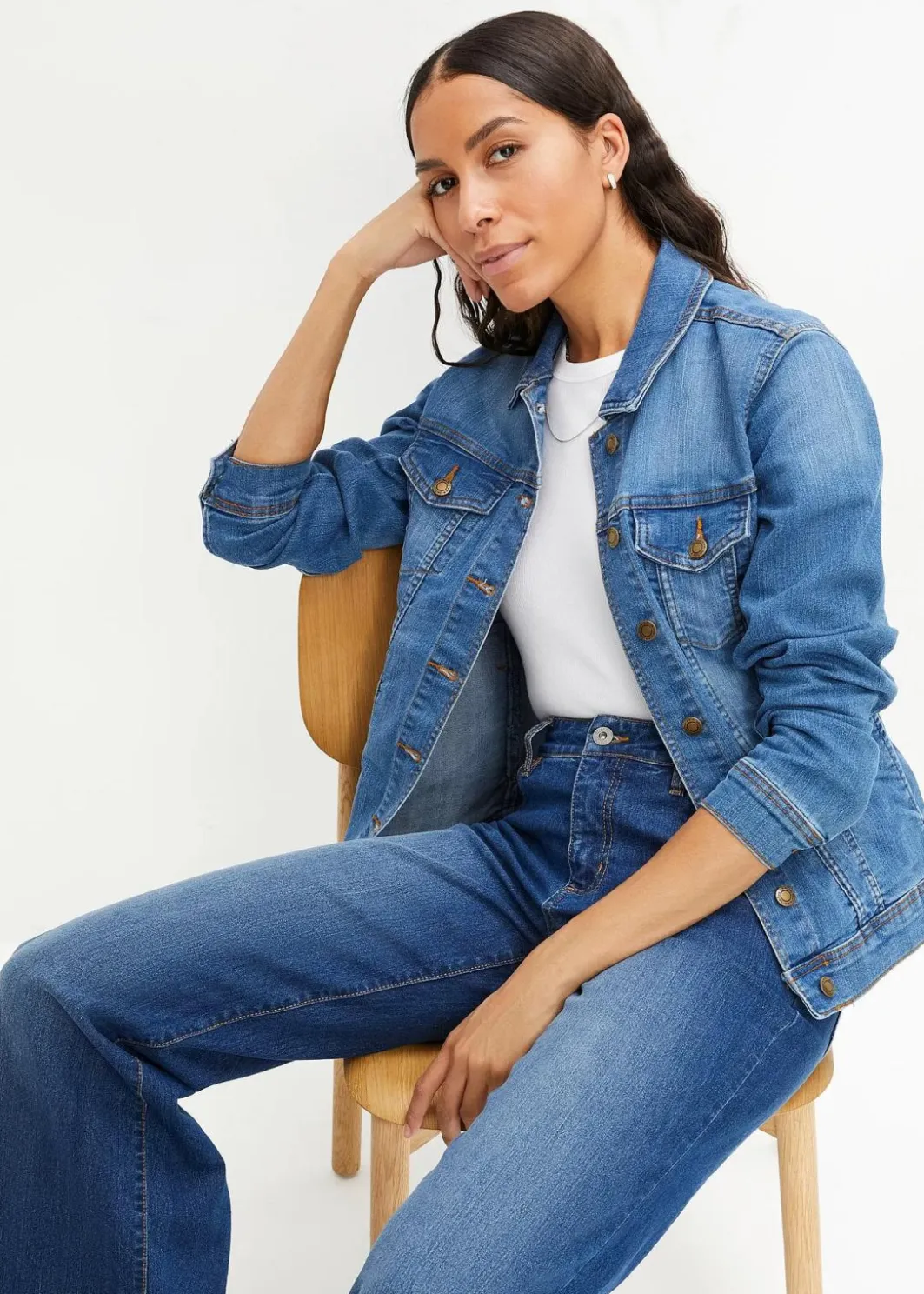 Stretch-Jeansjacke, Basic Damen Bekleidung·Hosen|Jacken & Mäntel