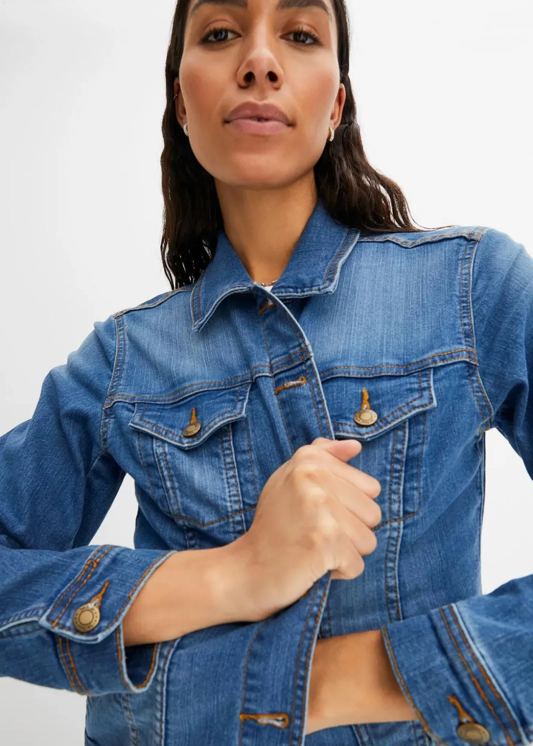 Stretch-Jeansjacke, Basic Damen Bekleidung·Hosen|Jacken & Mäntel
