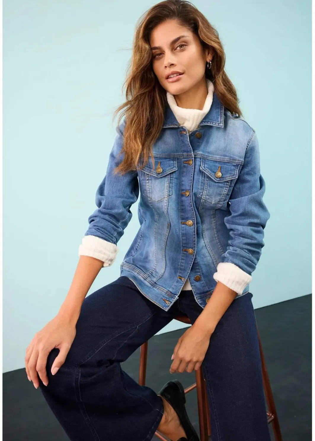 Stretch-Jeansjacke, Basic Damen Bekleidung·Hosen|Jacken & Mäntel