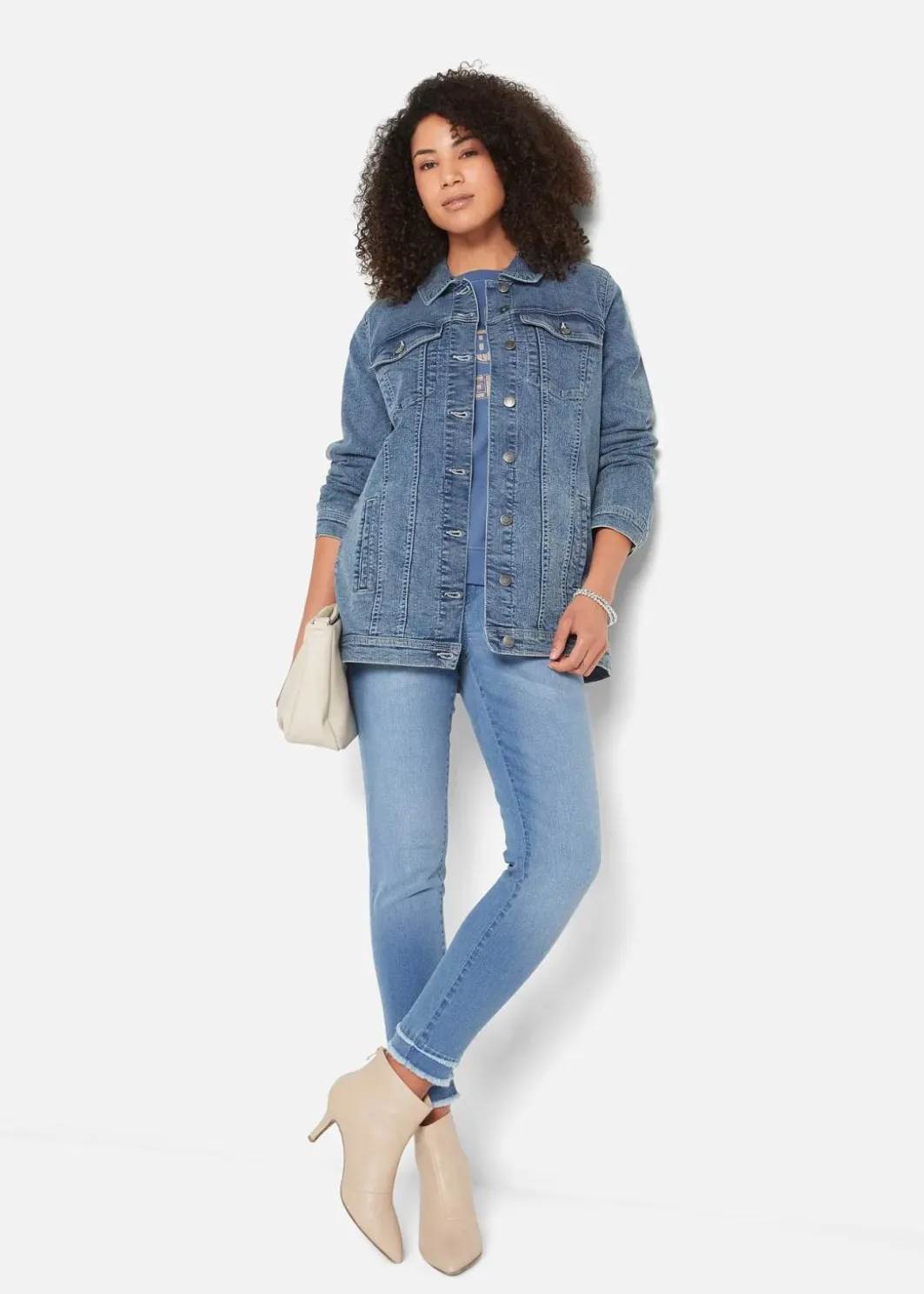 Clearance Stretch-Jeansjacke, Boyfriend Damen Bekleidung·Hosen|Jacken & Mäntel