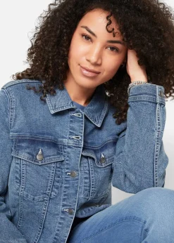 Clearance Stretch-Jeansjacke, Boyfriend Damen Bekleidung·Hosen|Jacken & Mäntel