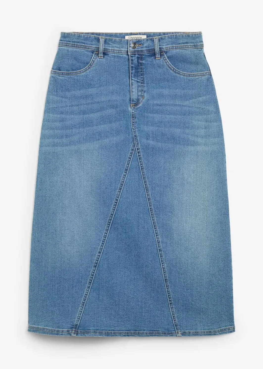 Damen bonprix Röcke|Bekleidung·Sportbekleidung|Stretch-Jeansrock, High Waist