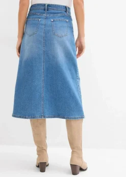 Damen bonprix Röcke|Bekleidung·Sportbekleidung|Stretch-Jeansrock, High Waist