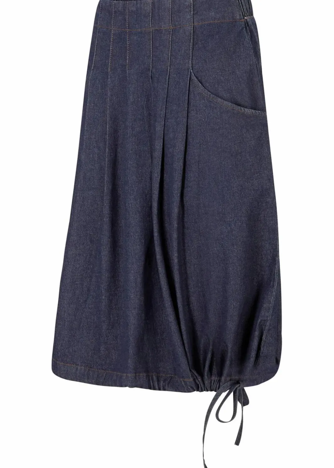 Damen bonprix Bekleidung·Sportbekleidung|Röcke|Stretch-Jeansrock mit Biesen, Bindeband und Bequembund