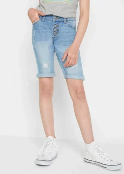 New Stretch-Jeans-Shorts Mid Waist Kinder Mädchen 9-16 Jahre·Shorts|Mädchen 9-16 Jahre·Jeans